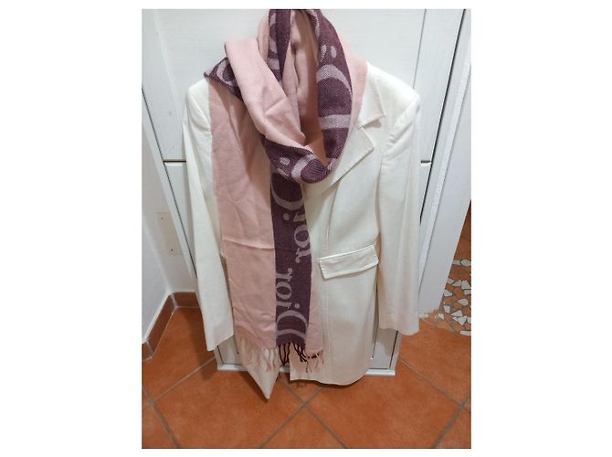 Dior Schal aus rosa Wolle und Acryl mit Monogramm - Ansicht 3