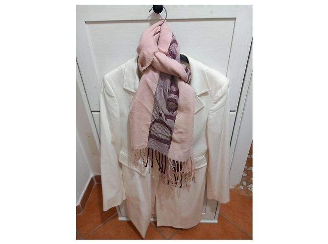 Dior Schal aus rosa Wolle und Acryl mit Monogramm - Ansicht 7