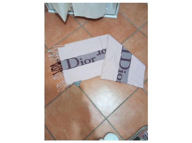 Dior Schal aus rosa Wolle und Acryl mit Monogramm - Ansicht 8