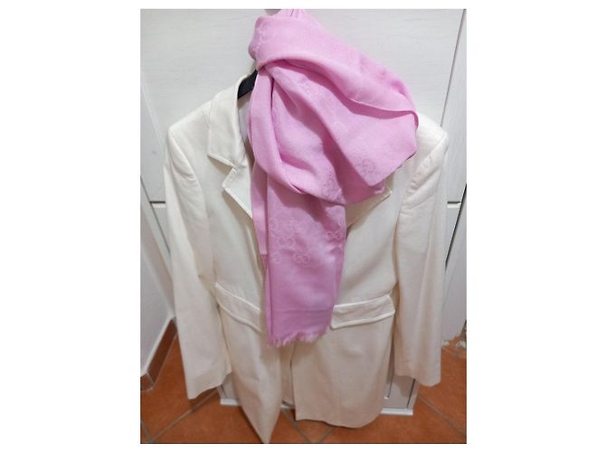Sciarpa Gucci GG Supreme Rosa - vista 2