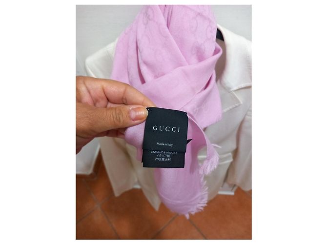 Sciarpa Gucci GG Supreme Rosa - vista 3