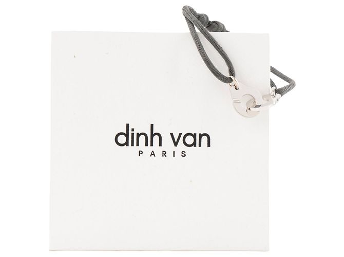 DINH VAN - Bracciale Menottes PM Dinh Van in oro bianco e cordino grigio - vista 3