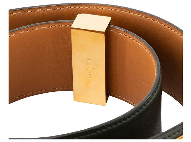 HERMÈS - Hermès Collier de Chien Gürtel aus dunkelgrünem Glattleder (T72) - Ansicht 3