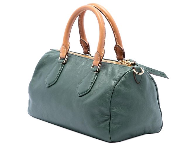 Borsa Top Handle Evasion Small in pelle di vitello morbida Verde Prada - vista 2