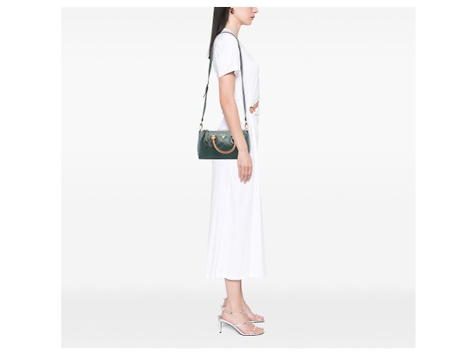 Borsa Top Handle Evasion Small in pelle di vitello morbida Verde Prada - vista 6