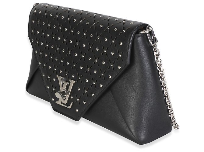 Borsa Louis Vuitton Love Note in pelle di vitello nera borchiata - vista 3