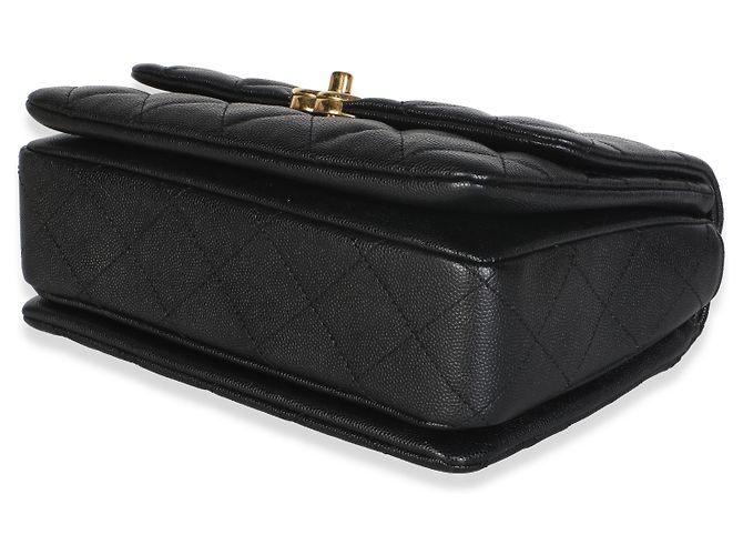Borsa Chanel Small Coco First in pelle caviar matelassé nera - vista 6