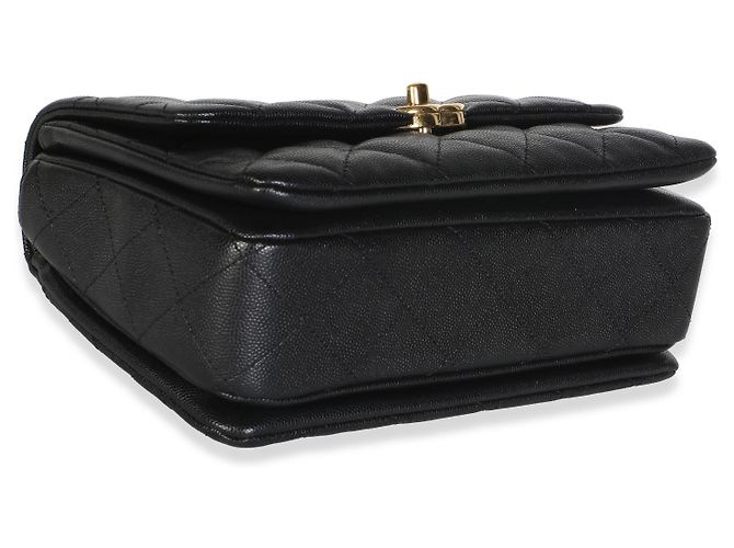 Borsa Chanel Small Coco First in pelle caviar matelassé nera - vista 7