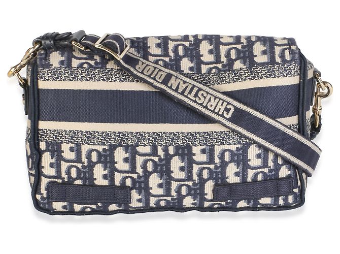 Borsa a tracolla Small Diorcamp in jacquard Blue Oblique Christian Dior - vista 2