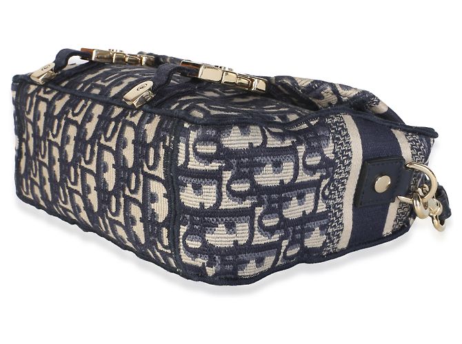 Borsa a tracolla Small Diorcamp in jacquard Blue Oblique Christian Dior - vista 6