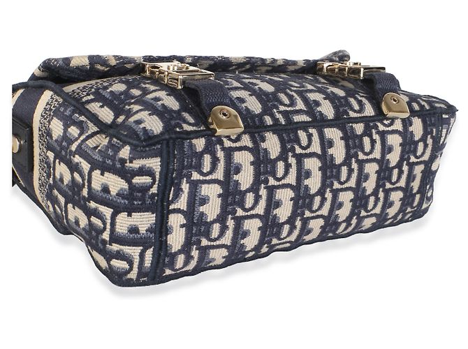 Borsa a tracolla Small Diorcamp in jacquard Blue Oblique Christian Dior - vista 7