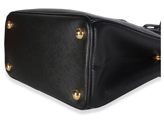Prada Mini Galleria Double Zip Tote in Saffiano Nero - vista 6