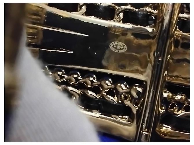 Bracciale Cuff Largo Chanel 17P Autentico Pelle Perle e Cristalli - vista 11
