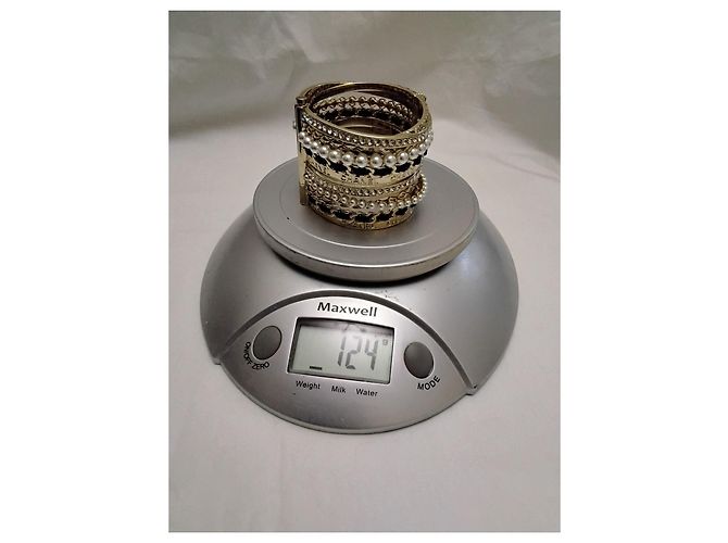 Bracciale Cuff Largo Chanel 17P Autentico Pelle Perle e Cristalli - vista 18