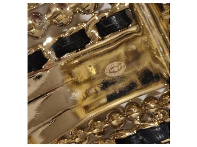 Bracciale Cuff Largo Chanel 17P Autentico Pelle Perle e Cristalli - vista 3