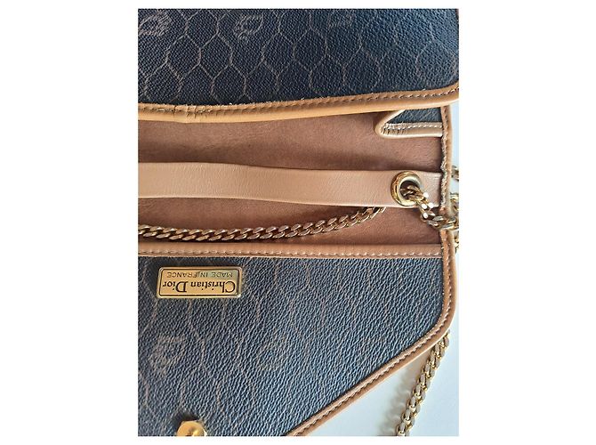 Borsa a tracolla Dior Monogram in pelle marrone - vista 3