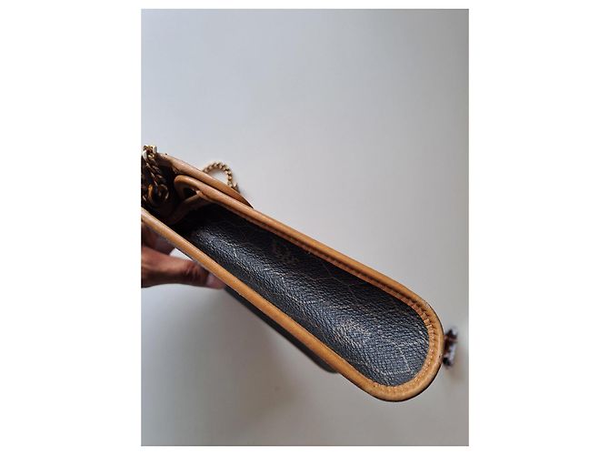 Borsa a tracolla Dior Monogram in pelle marrone - vista 9