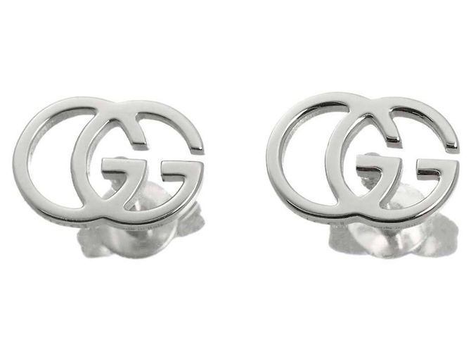 Orecchini Gucci GG Running in oro bianco 18K - vista 2