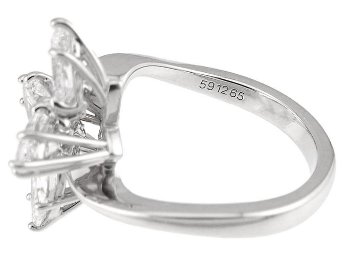 Anello Harry Winston Cluster MM in platino - vista 4