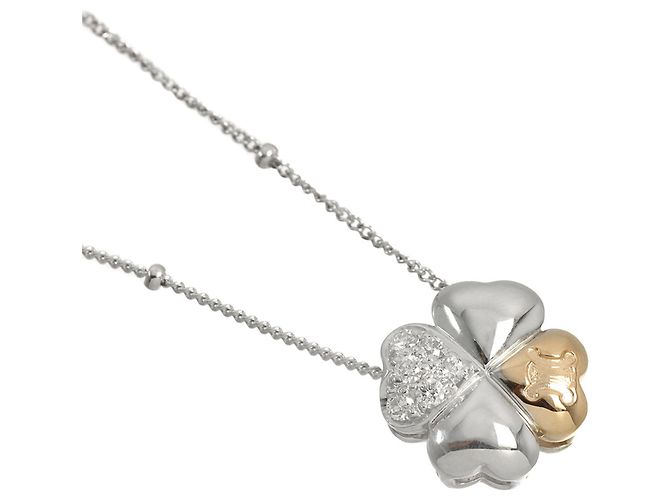 Céline Collana Celine Diamond 0.08ct in Oro Bianco e Oro Rosa 18K - vista 3
