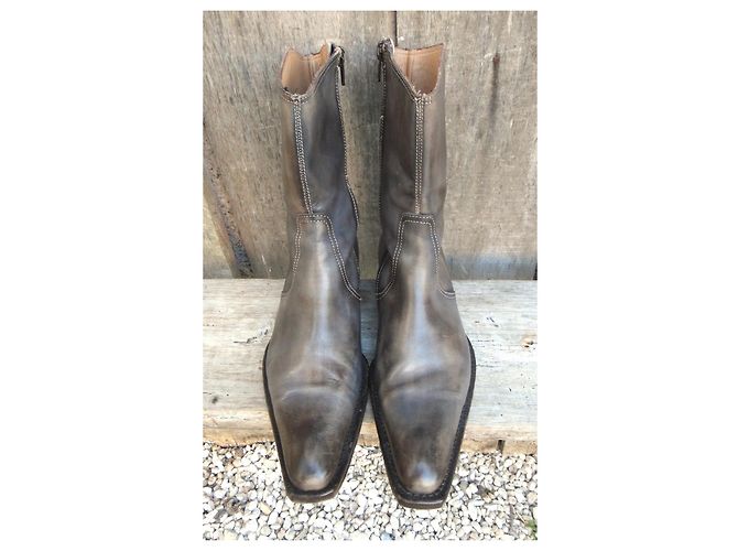 Autre Marque Stefano Branchini Botines de Cuero Gris - vista 2