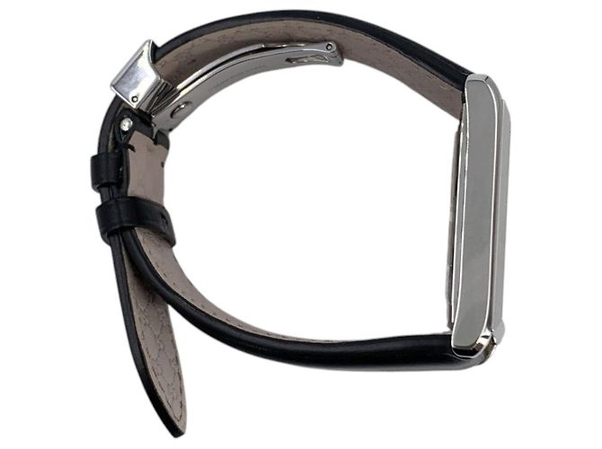 Gucci Reloj Quartz G Timeless 138.4 de acero, esfera rectangular negra y correa de cuero - vista 5