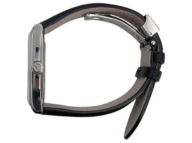 Gucci Reloj Quartz G Timeless 138.4 de acero, esfera rectangular negra y correa de cuero - vista 6