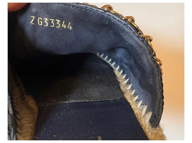 Mules espadrillas in pelle matelassé Chanel - vista 4