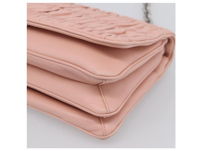 PRADA Chain Shoulder Bag Leather Pink Silver - vista 10