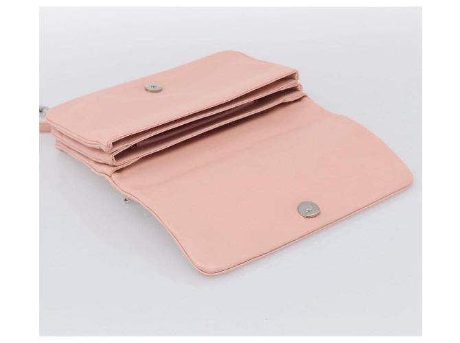 PRADA Chain Shoulder Bag Leather Pink Silver - vista 16