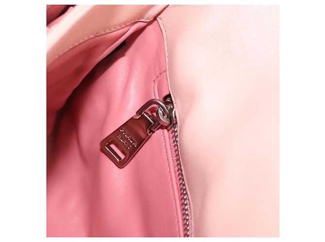 PRADA Chain Shoulder Bag Leather Pink Silver - vista 21