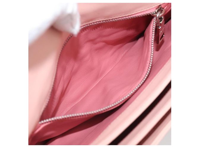 PRADA Chain Shoulder Bag Leather Pink Silver - vista 22