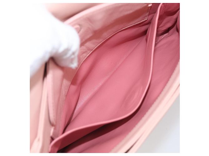 PRADA Chain Shoulder Bag Leather Pink Silver - vista 24