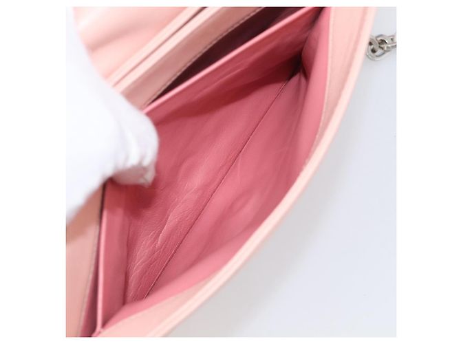 PRADA Chain Shoulder Bag Leather Pink Silver - vista 26