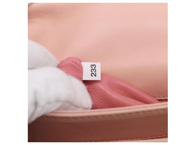 PRADA Chain Shoulder Bag Leather Pink Silver - vista 27