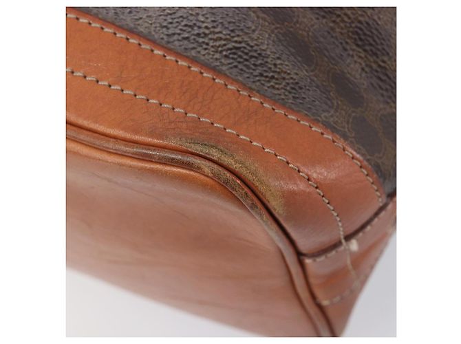 Céline CELINE Macadam Canvas Shoulder Bag PVC Leather Brown Gold - vista 16