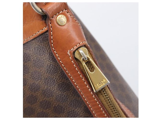 Céline CELINE Macadam Canvas Shoulder Bag PVC Leather Brown Gold - vista 24
