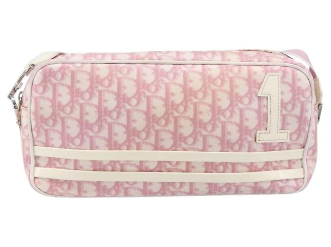 Christian Dior Trotter Canvas Shoulder Bag PVC Pink Silver - vista 2