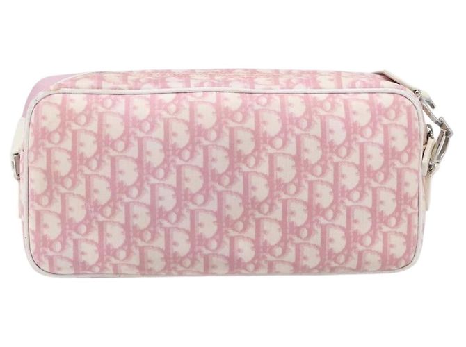 Christian Dior Trotter Canvas Shoulder Bag PVC Pink Silver - vista 3