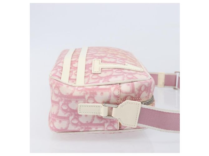 Christian Dior Trotter Canvas Shoulder Bag PVC Pink Silver - vista 4