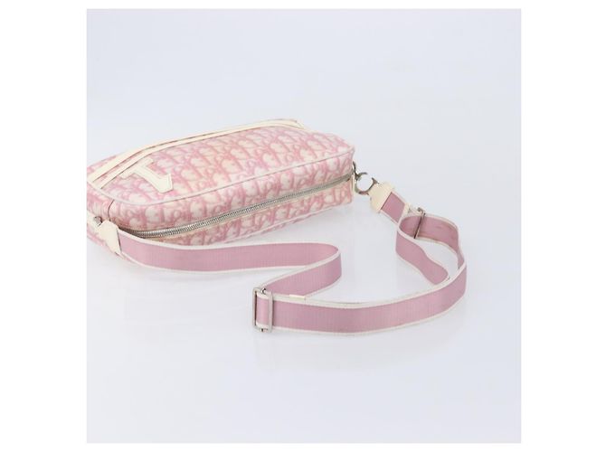 Christian Dior Trotter Canvas Shoulder Bag PVC Pink Silver - vista 7