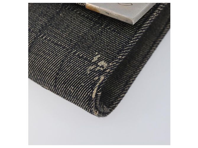 CHANEL Choco Bar Chain Shoulder Bag Canvas Gray Silver CC - vista 15