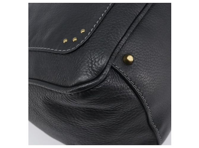 Chloé Chloe Paddington Shoulder Bag Leather Black Gold Silver - vista 11