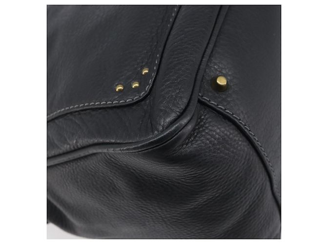 Chloé Chloe Paddington Shoulder Bag Leather Black Gold Silver - vista 13