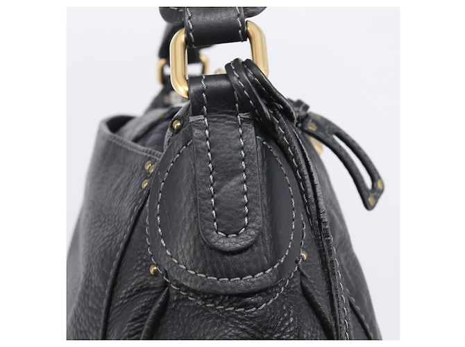 Chloé Chloe Paddington Shoulder Bag Leather Black Gold Silver - vista 17