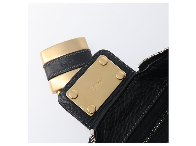 Chloé Chloe Paddington Shoulder Bag Leather Black Gold Silver - vista 18