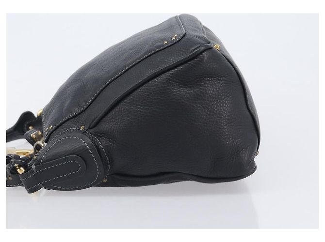 Chloé Chloe Paddington Shoulder Bag Leather Black Gold Silver - vista 5
