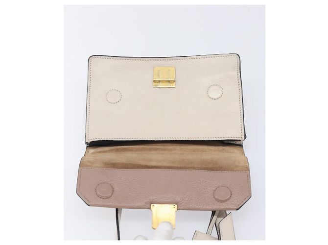 Miu Miu Madras Shoulder Bag Leather Purple Gray - vista 10