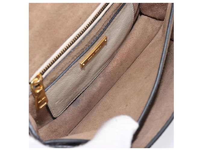 Miu Miu Madras Shoulder Bag Leather Purple Gray - vista 11