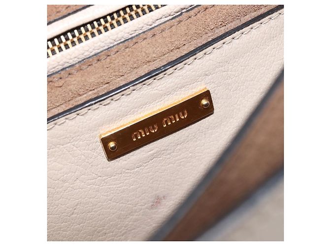 Miu Miu Madras Shoulder Bag Leather Purple Gray - vista 23
